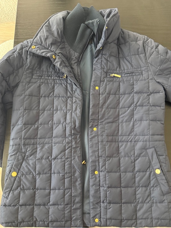 Company Ellen Tracy Jackets & Blazers - Navy Quilted Jacket with Gold Accents